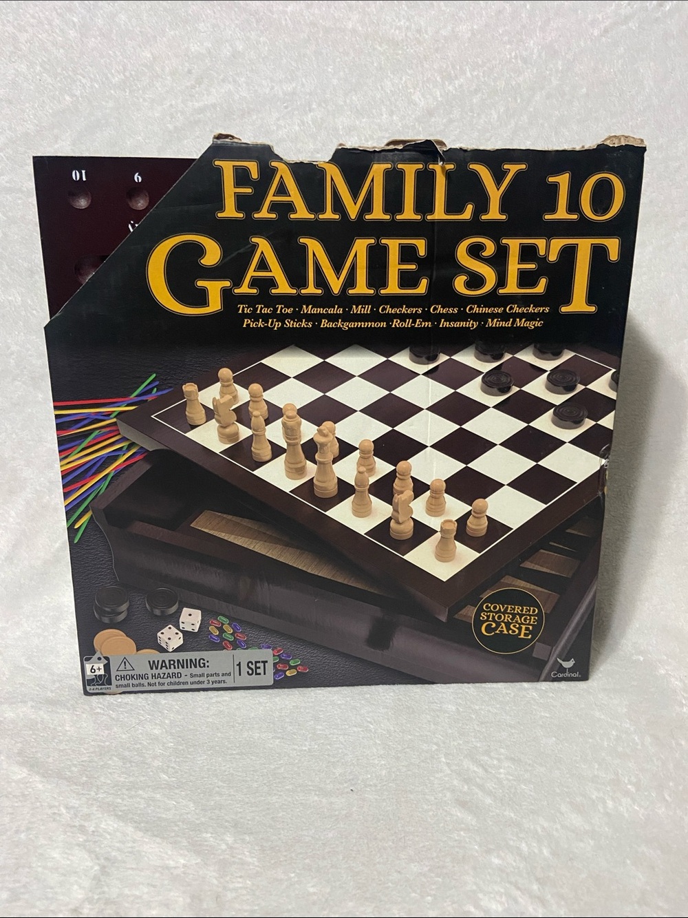 Family 10 Game Set - Classic Brown and Cream Board Games